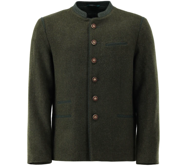 Marynarka wełniana OS Trachten Bavarian Jacket - Olive Green