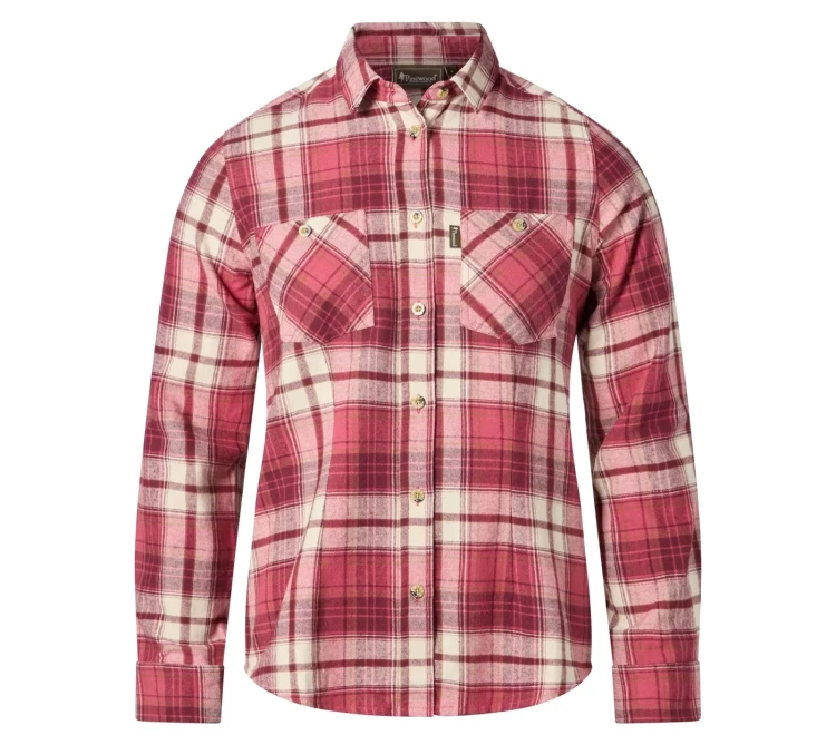 Koszula damska Pinewood Harjedalen 9327 - Cherry Pink/Offwhite