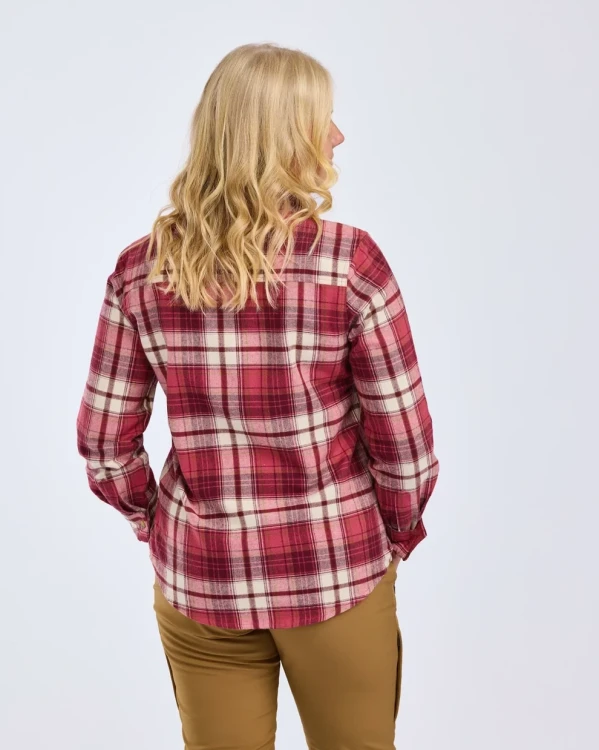 Koszula damska Pinewood Harjedalen 9327 - Cherry Pink/Offwhite