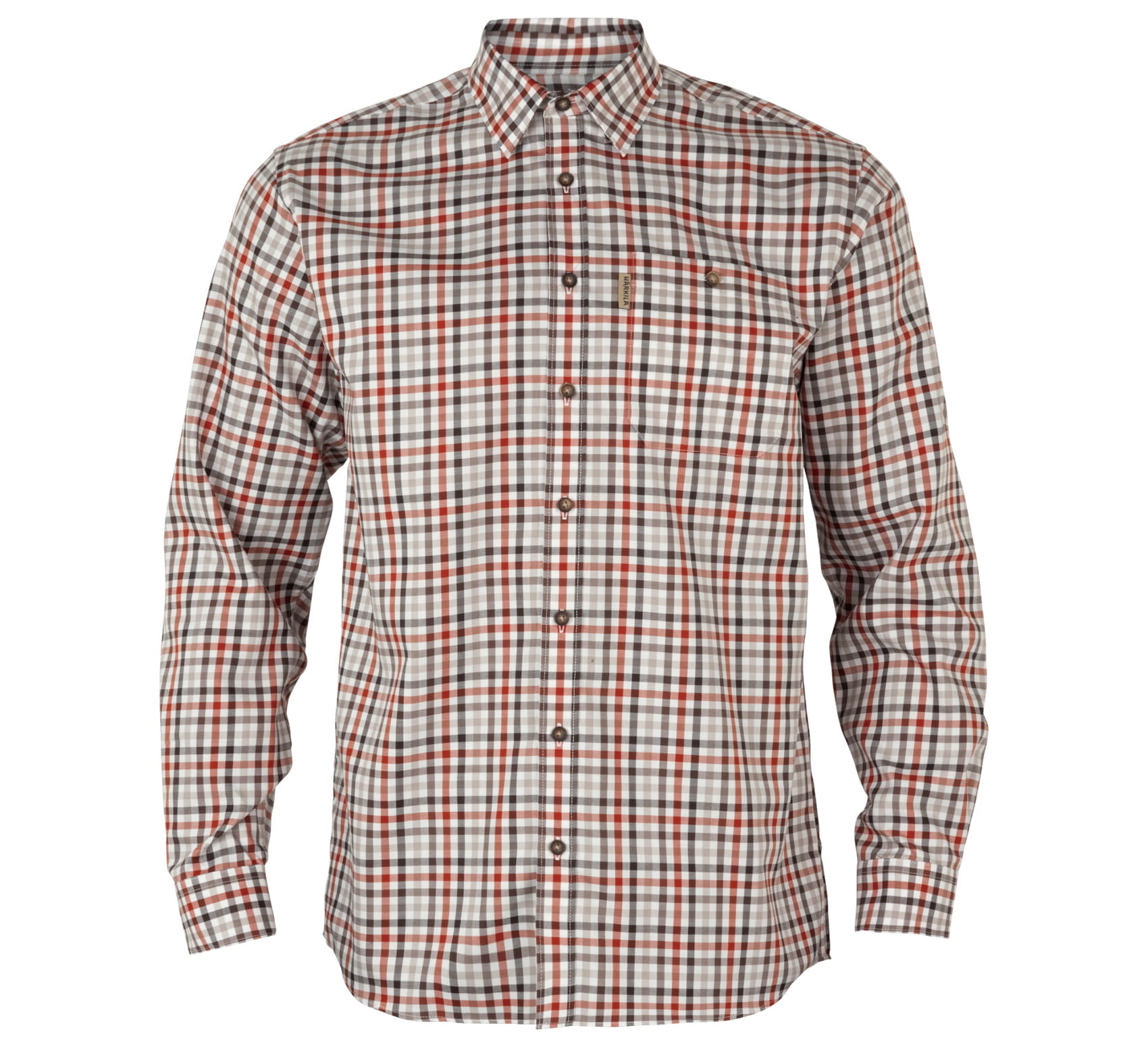 Koszula Härkila Milford L/S - Bloodstone Red/White